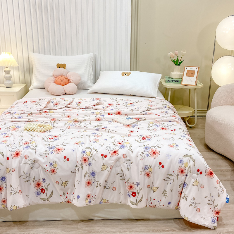 Picture of Summer quilt class a maternal and infant grade cool silk summer cool quilt watermelon quilt solid color air conditioning quilt washable summer ice silk thin quilt