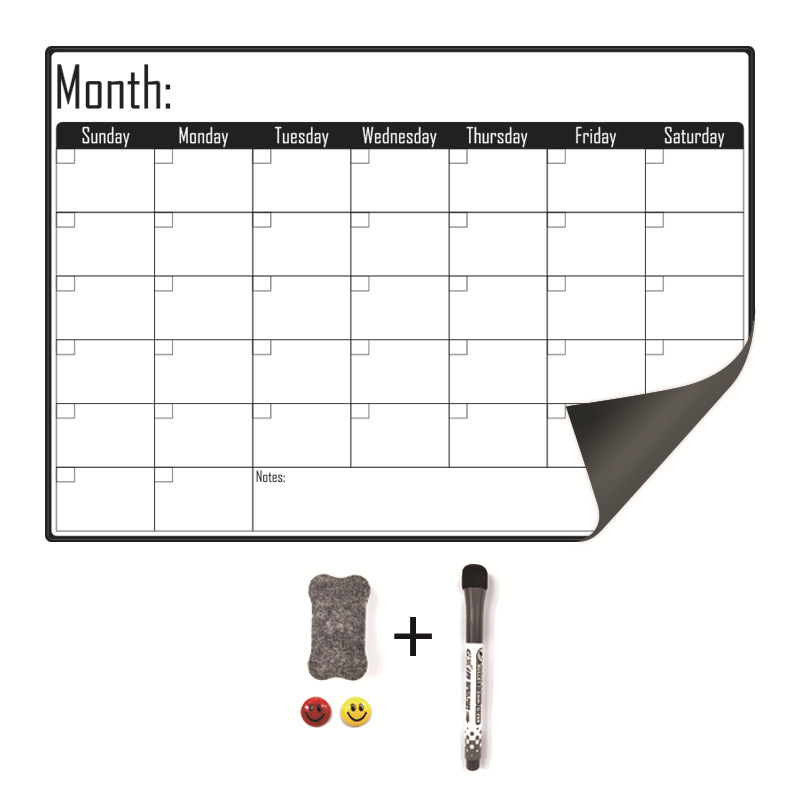 Picture of in stock Whiteboard Erasable Calendar Post suit Weekly Schedule Custom Movable Magnetic Message Board Refrigerator Sticker