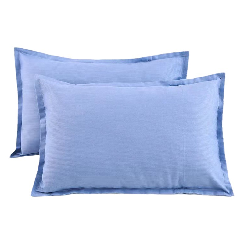 Cotton Bamboo Pillowcase One-Pair Thickened Soft Breathable Simple Printed Pillowcase Household Single Pillowcase for Four Seasons