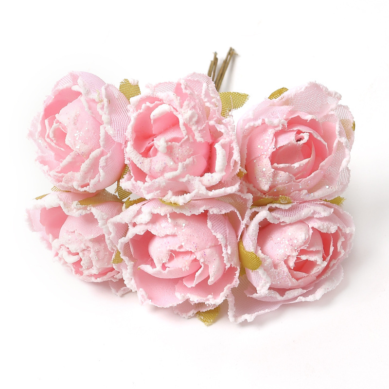 Picture of Pink simulation flower wedding shooting props handmade DIY hair accessories decoration Amazon flower box material