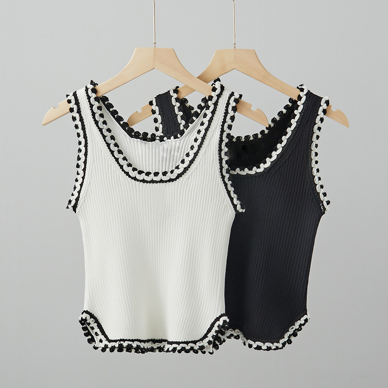 Sweet and Spicy Inner Wear Small Suspbottomer Knitted Vest Bottoming Shirt 2025 Summer New Sexy Elegant Charming Top for Women