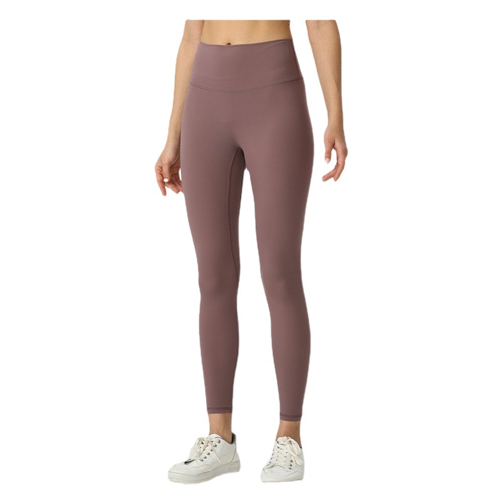 New Nylon Nude Yoga Pants for Women, Hip-Raising, High-Waisted, No Awkward Lines, Nine-Point Pants, Sports Fitness Pilates Pants