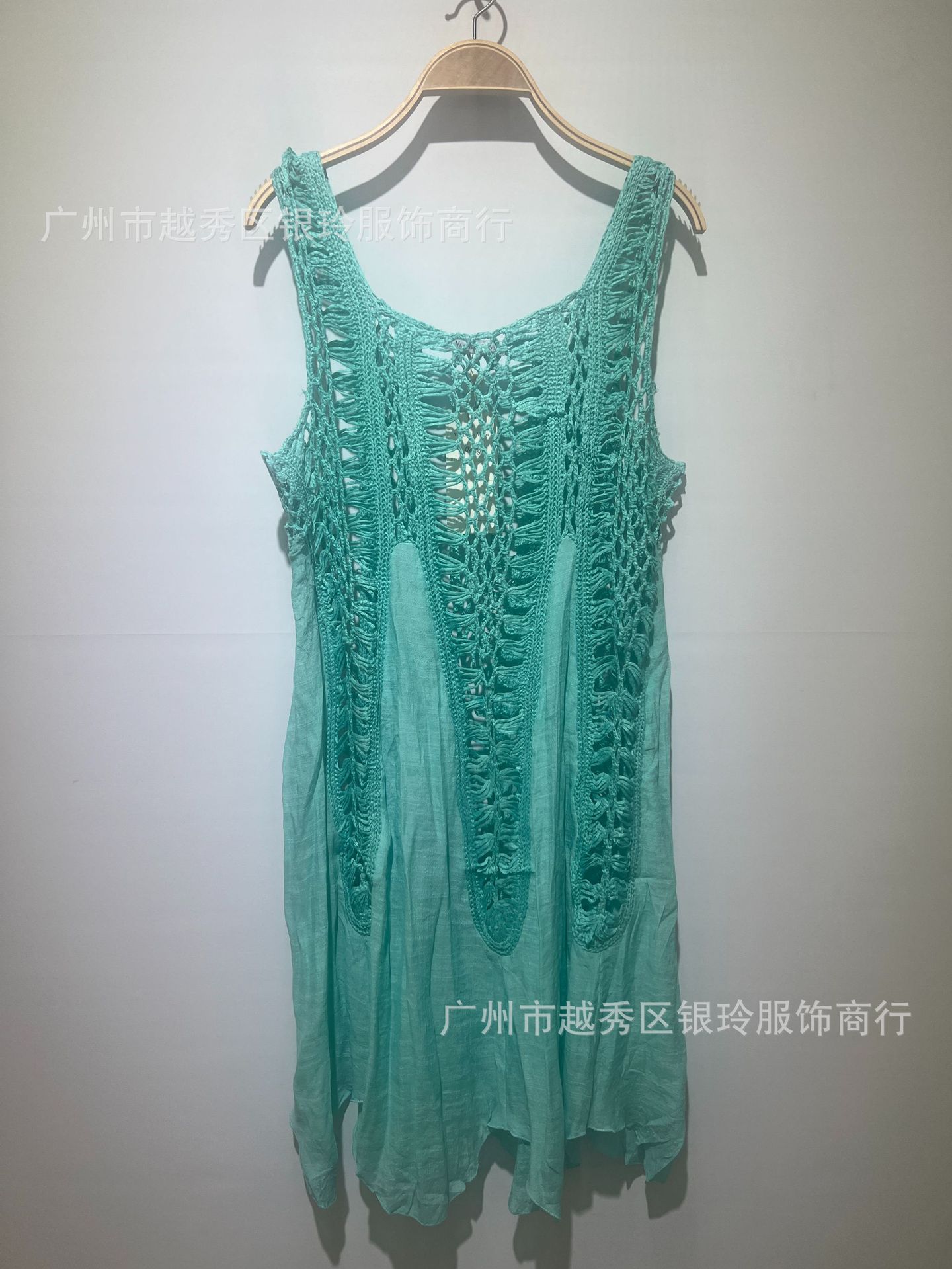 Picture of European and American Bohemian Hand Hook Stitching Slub Cloth Beach Swimsuit Hollow Sunscreen in stock 0439