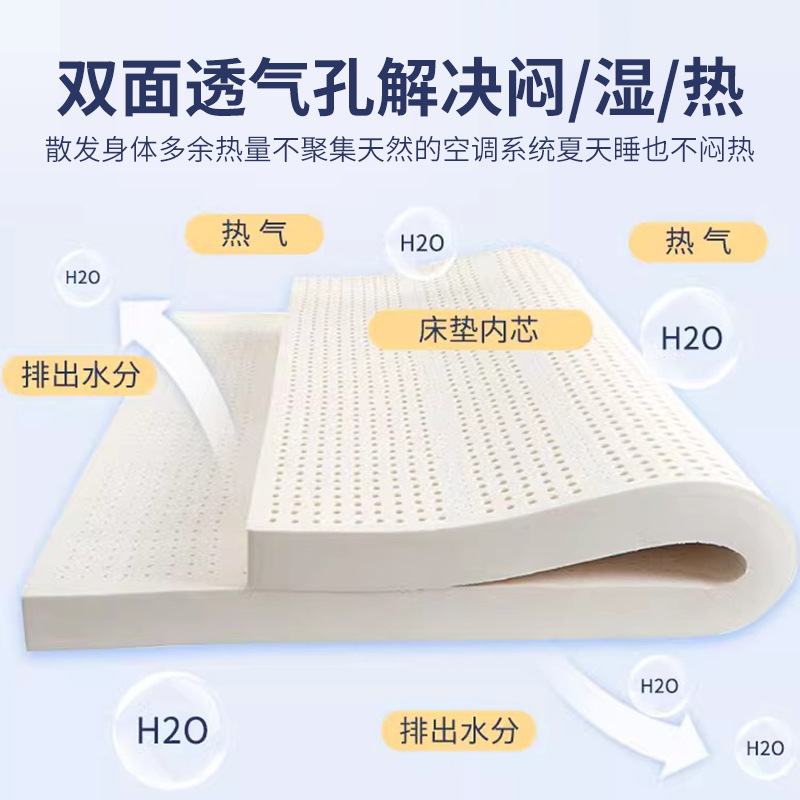 Picture of Thailand Latex Mattress Household 1.8m Natural Silicone Rubber Class A Cushion Student Dormitory Removable and Washable Latex Mat