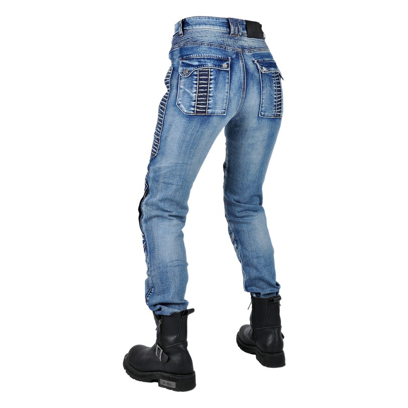 VOLERO motorcycle washed jeans women's retro motorcycle casual cycling pants Kevlar anti-wear and anti-drop