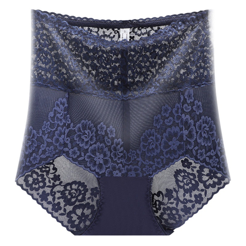 High Waist Underwear Women's Lace Belly Tinker Summer Thin Sexy Summer Breathable Non-marking Hip Briefs Women's Large Size Briefs