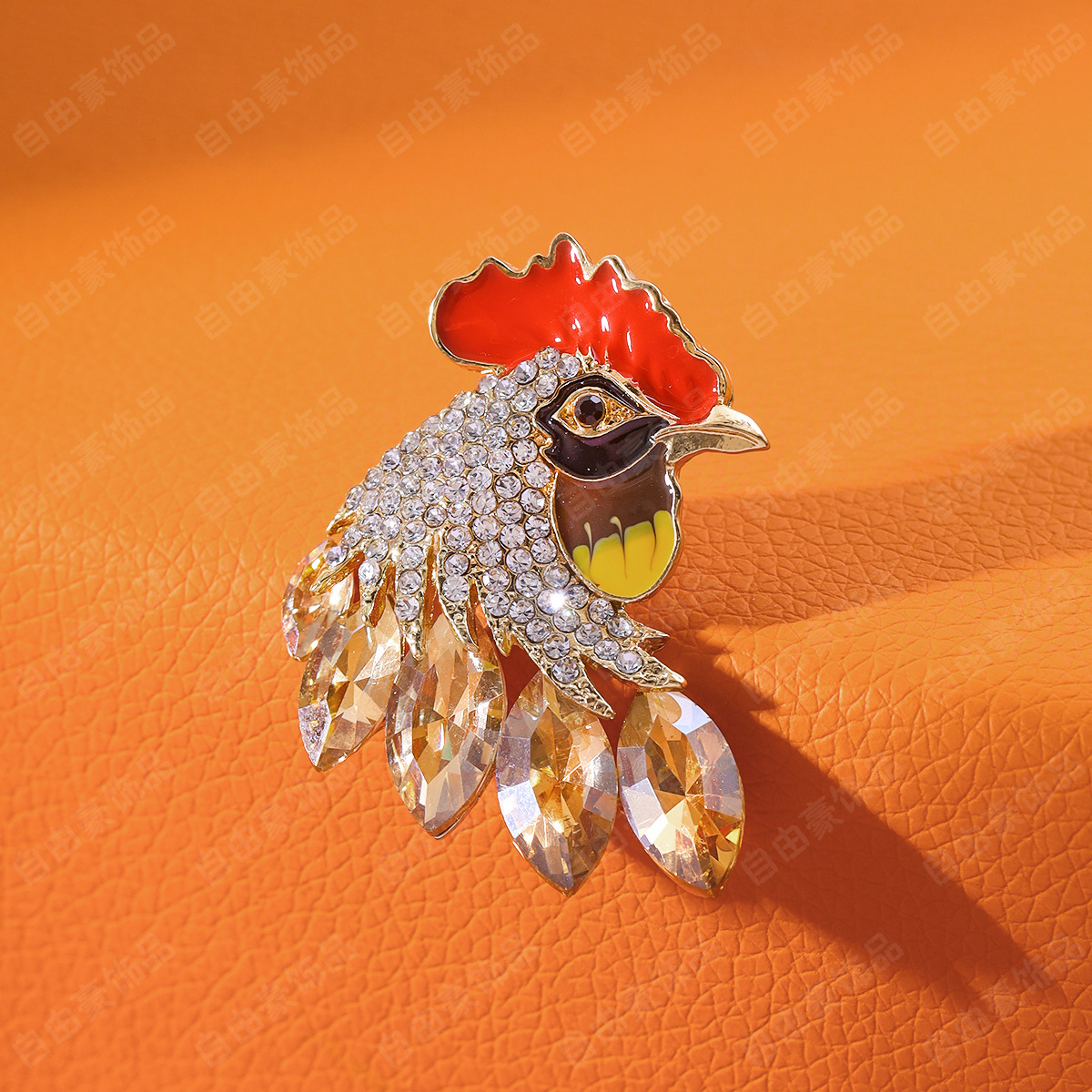 Picture of Japanese Style Cute Full Diamond Glass Chick Style Brooch Zodiac Pin Jacket All-match Creative Animal Corsage