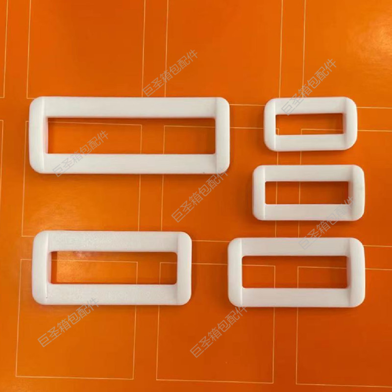 Picture of Factory Direct Sales Black and White In-Stock Two-Position Buckle High-Quality Square Buckle Super Strong Pull Force O-Ring Buckle Plastic Environmentally Friendly New Product