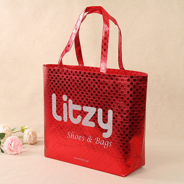 Laser laminating non-woven bag production foreign trade supermarket shopping bag custom logo clothing gift handbag