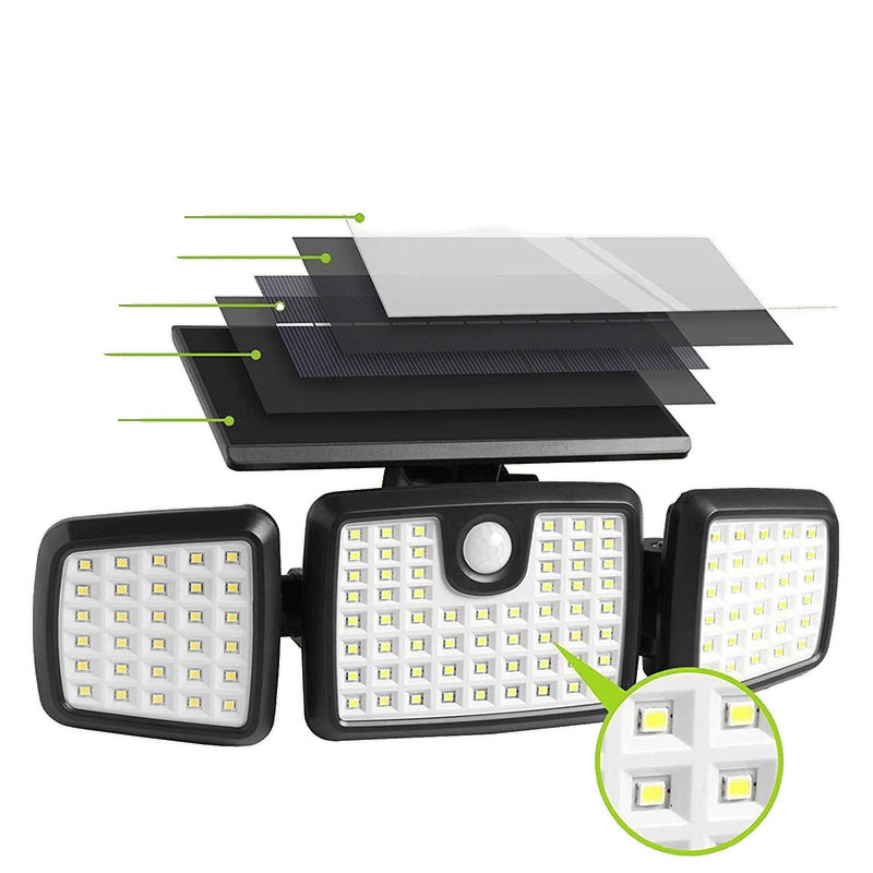 Picture of Solar Street Light Home Outdoor Courtyard Three-Head Light High-Power Led Rural Waterproof Human Body Sensor Lighting