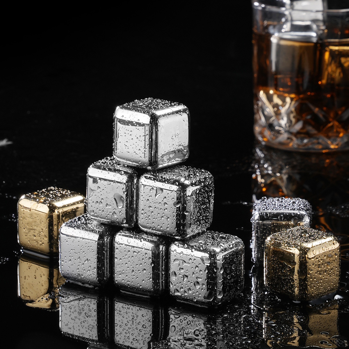 Picture of Cross-Border Stainless Steel Ice Cubes 304 Steel Ice Cubes Red Wine Beer Beverage Iced Metal Ice Cubes High Quality Ice Tartar