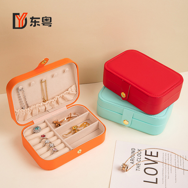 Wholesale Light Luxury Jewelry Portable Travel Jewelry Snap Buckle Packaging Box Jewelry Ring Pendant Bracelet Necklace Storage Box