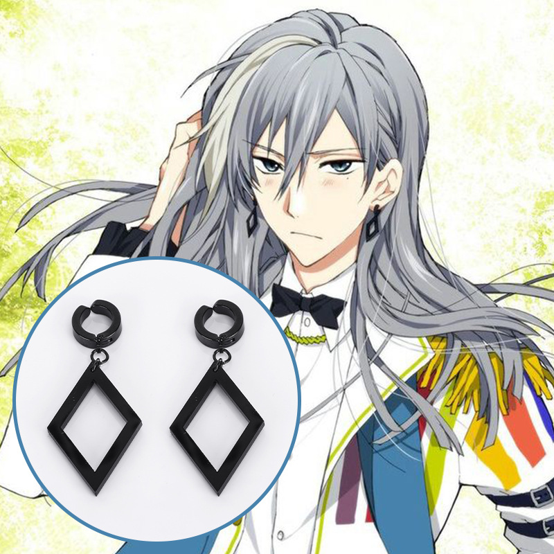 Picture of Main Shengda idolish7 Thousand yuki Ear Clip Folding Hat Thousand Dou cos Earrings Earrings Accessories Black Titanium Steel