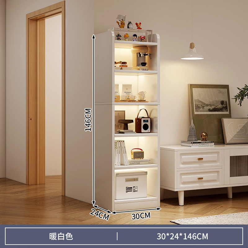 Picture of Bookshelf floor-standing storage rack against the wall next to the TV cabinet, storage cabinet for living room multi-layer household with narrow gap corner books