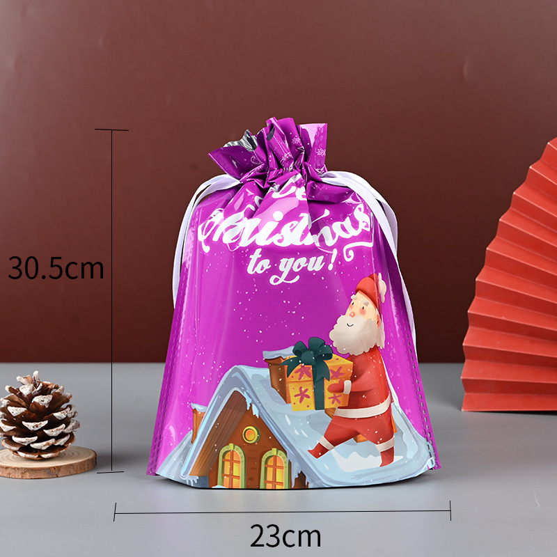Picture of Cross-border Amazon Christmas Gift Bag Drawstring Bag Christmas Gift Packaging Bag Ping An Fruit Snowflake Crisp Bag