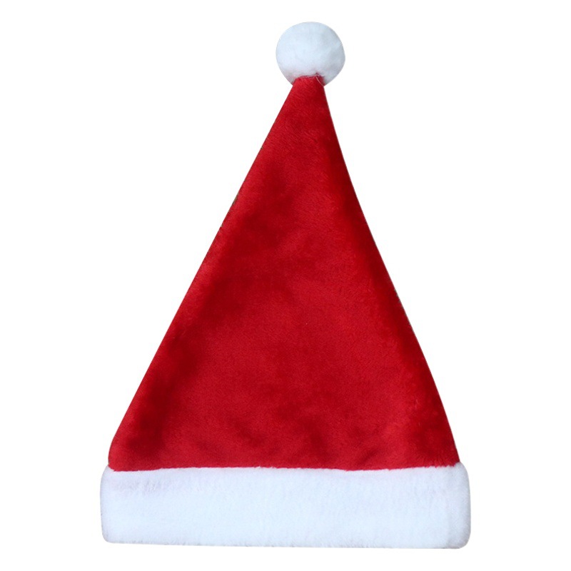 Wholesale New Red, Blue, Pink and Purple High-End Short Plush Christmas Eve Santa Claus Cos Dress up Hat Family Party