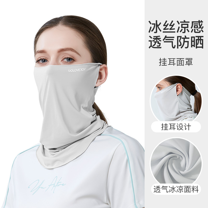 Picture of Summer Outdoor Riding Sunscreen Mask Women's Neck Protection Sunshade Anti-ultraviolet Ice Silk Cold Ear Hanging Mask XTJ27