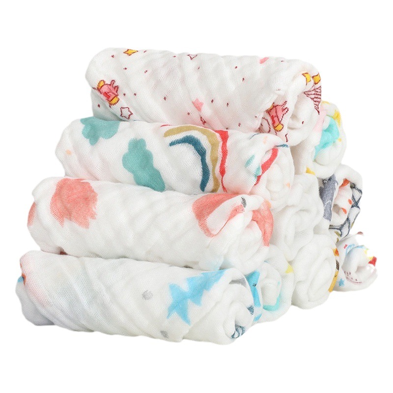 Factory wholesale 30*30 square towel children's small towel square soft absorbent kindergarten face towel saliva towel