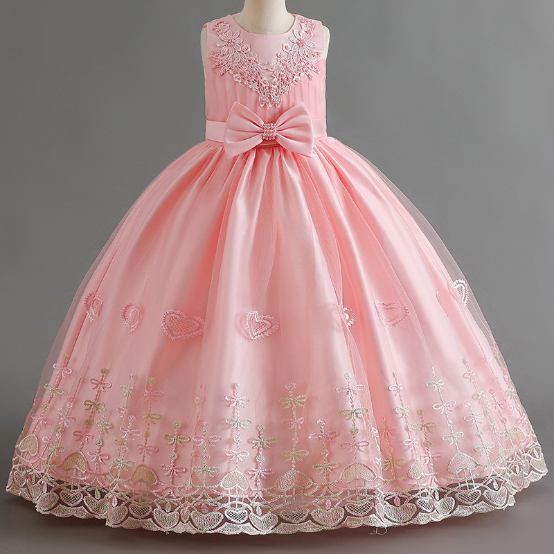 Picture of 2023 Summer New Girls' Dress Sleeveless Long Dress Mesh Lace Princess Dress Piano Costume Cross-border Exclusive