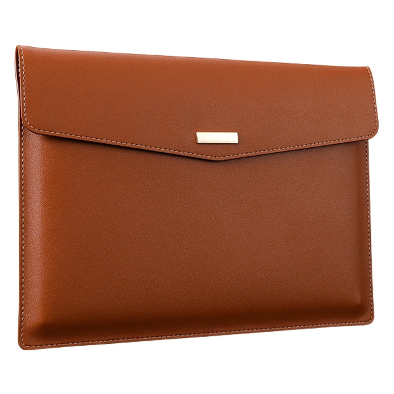 A4 business leather file bag large capacity PVC waterproof storage bag magnetic buckle file bag Office data file bag