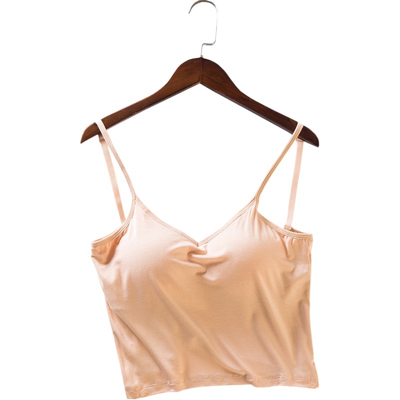 Picture of U-shaped back sling summer modal with chest pad thin inner backless anti-slip underwear women's one-piece bra