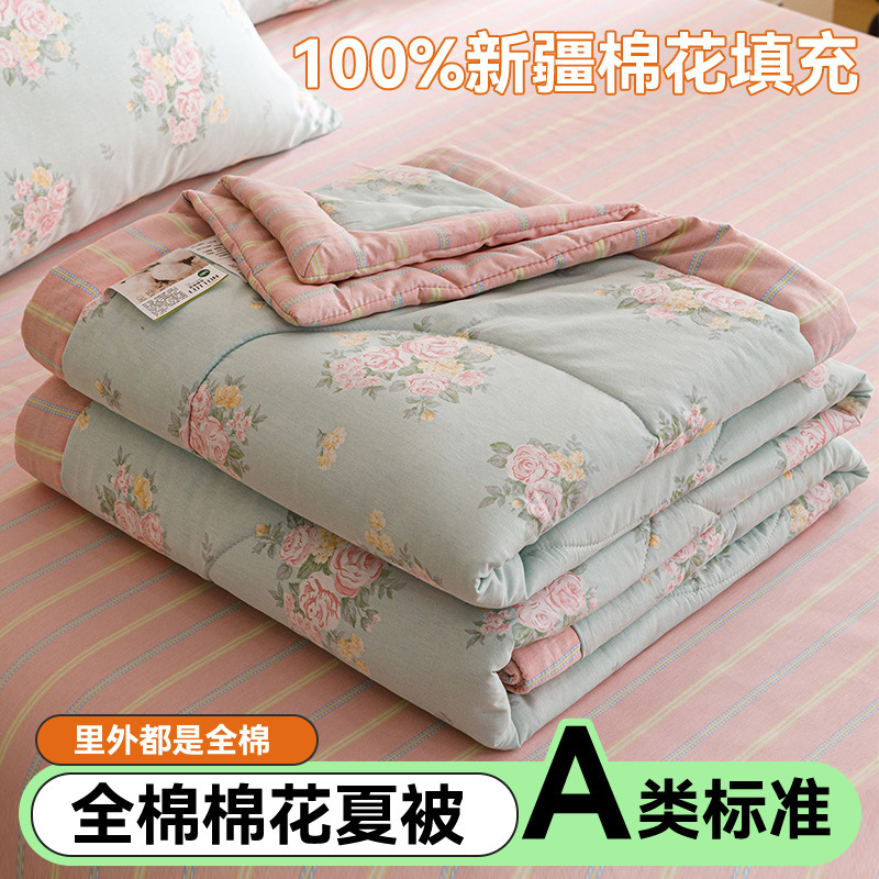 Picture of Class A cotton printed cotton summer quilt cotton washable air conditioner quilt Xinjiang cotton quilt core single double gift quilt