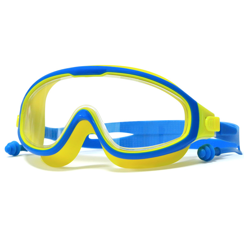 Picture of Swimming goggles children's swimming goggles waterproof HD diving goggles boys and girls professional anti-fog large frame one-piece earplug swimming goggles