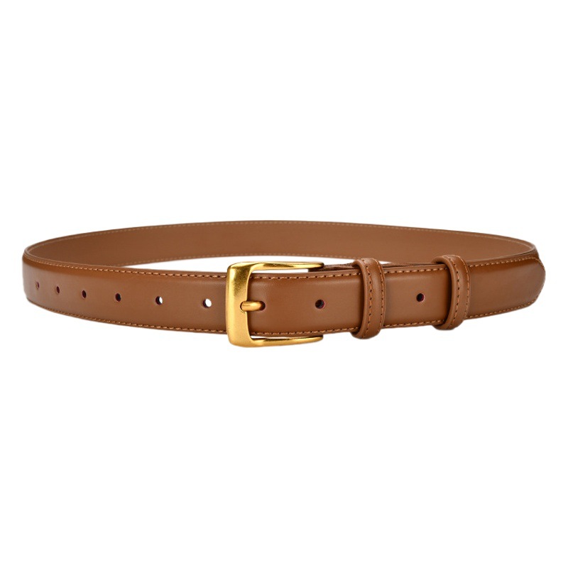 in stock wholesale retro belt women's net red cowhide women's belt casual simple pants belt versatile multi-color belt
