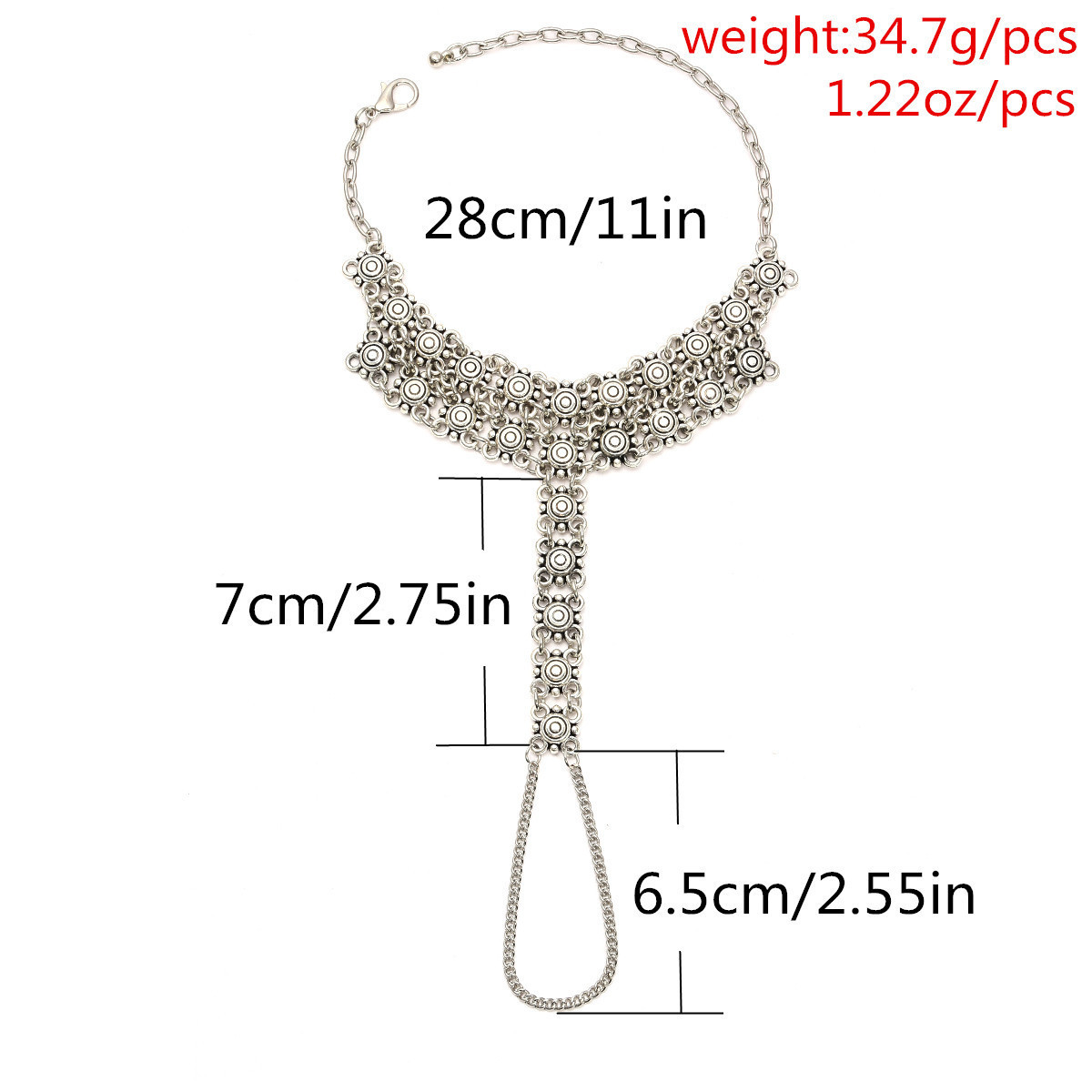 Picture of European and American Fashion Retro Exaggerated Beach Foot Accessories Bohemian Style Alloy Carved Pattern Mittens Anklets