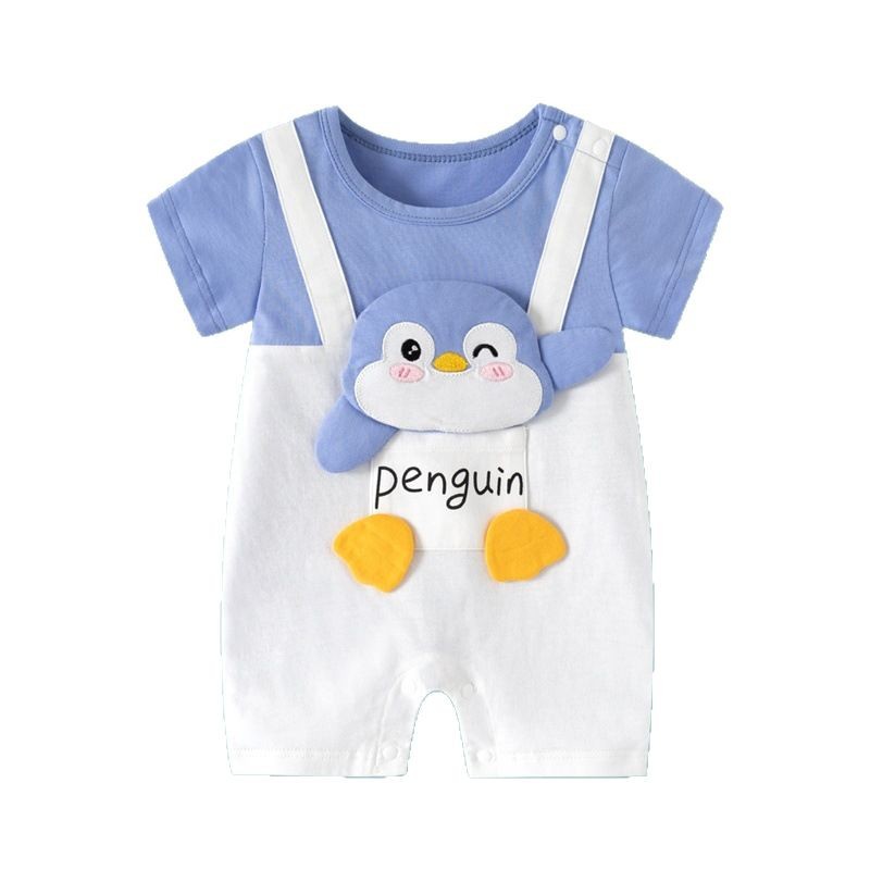 Picture of 2025 New Internet Celebrant Explosions Summer Short-sleeved Baby jumpsuit Cotton Baby Climbing Wear Cartoon Ha-ha Thin