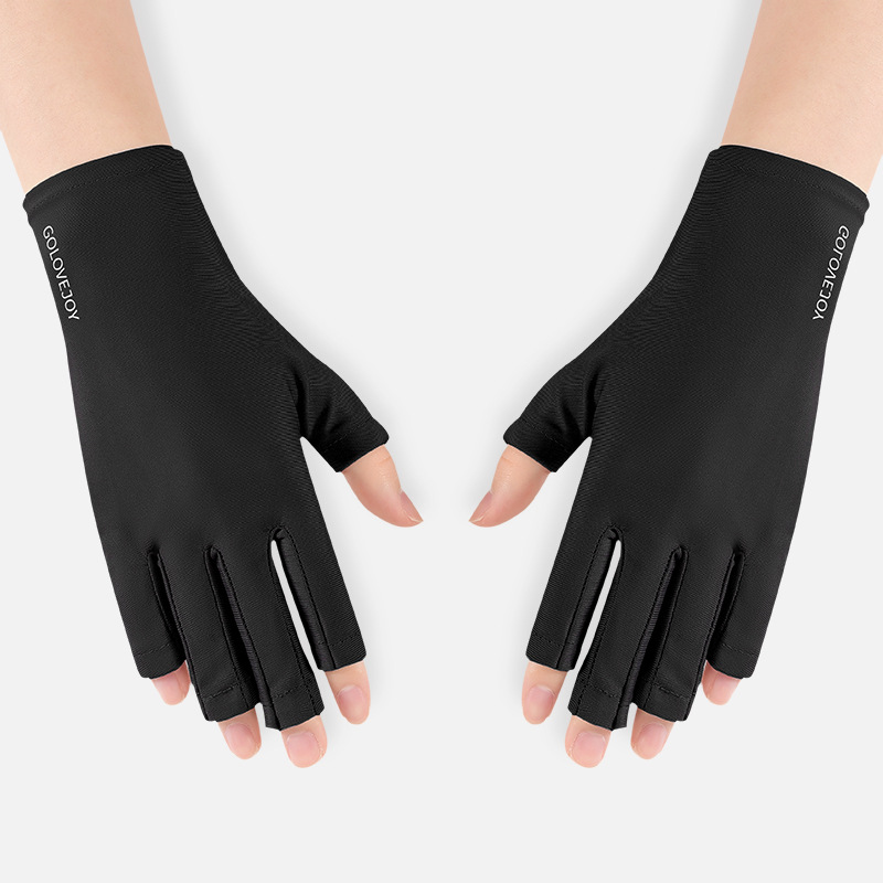 Picture of Gloves Half-finger Summer Anti-ultraviolet Nail Art Women's Outdoor Riding Ice Silk Driving Gloves Thin Ice Cool Breathable Plastic Dip Gloves