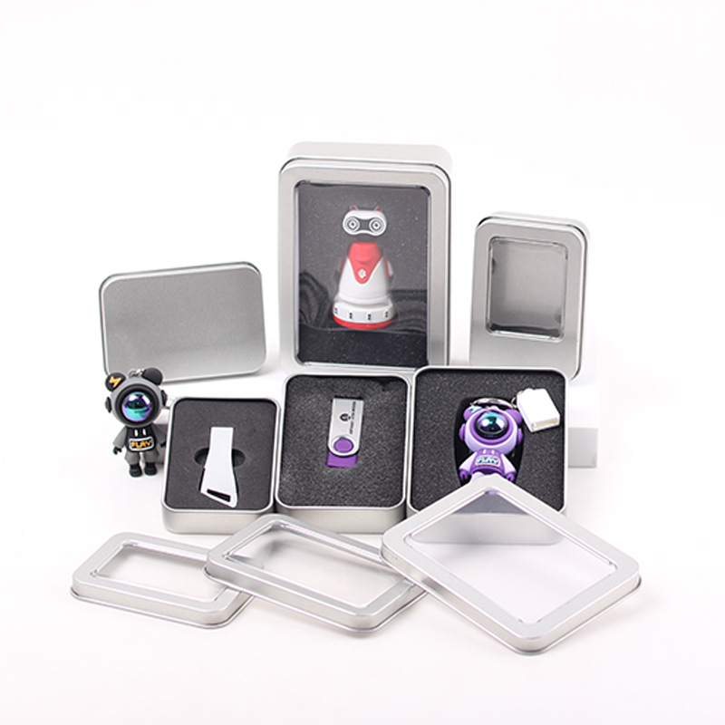 Picture of Square Tinplate Box Bracket Wearing a U Disk Tin Box Packagi