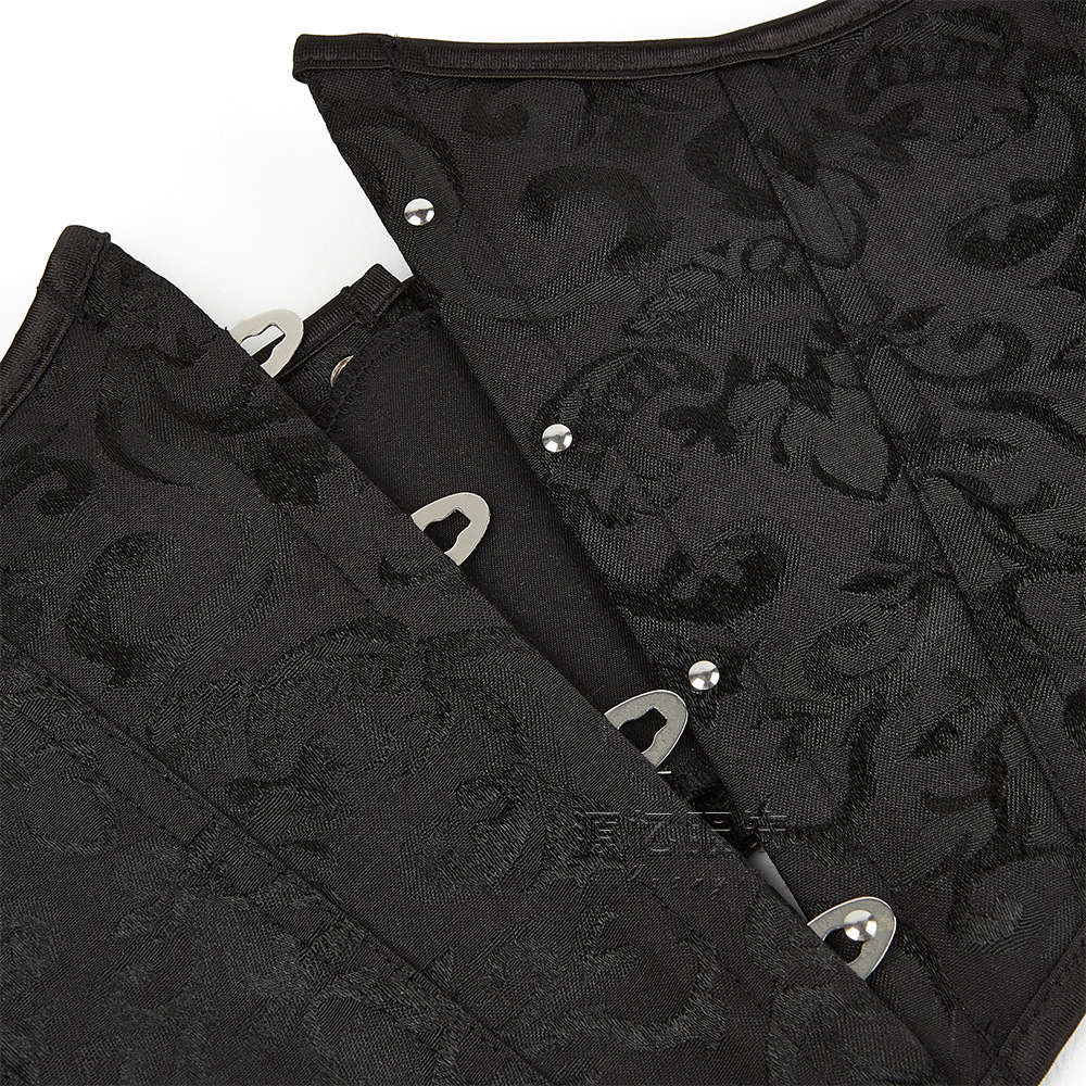 Picture of French Court Retro Belly Belt High-end Black Jacquard Belly Belt Double-layer Fit Fishbone Belly Belt Cross-border