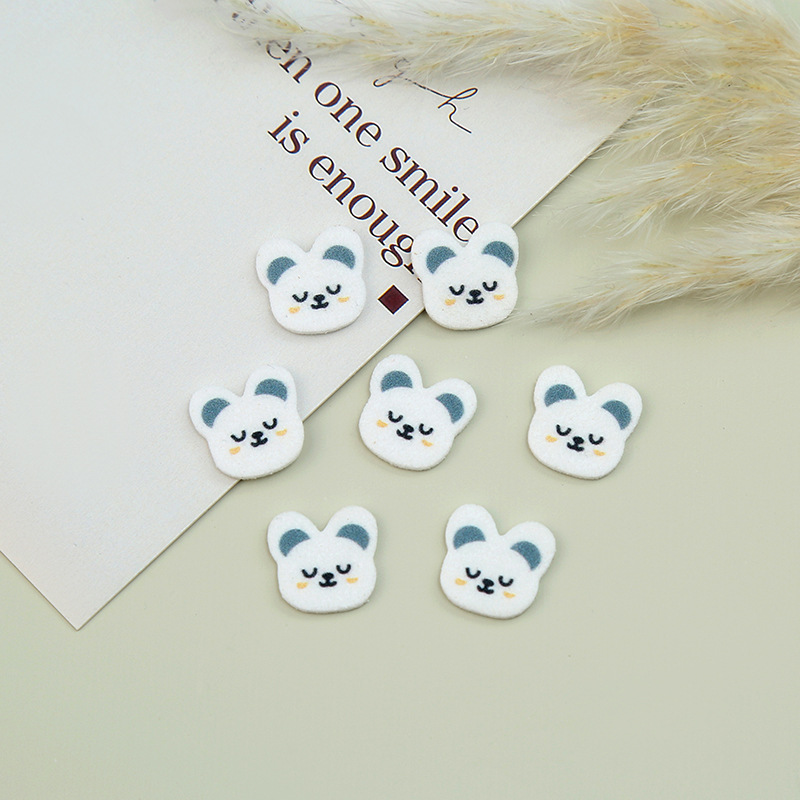 in stock blue ear yellow cheek bear faux leather leather sign embossed leather label clothes shoes and hats accessories wholesale