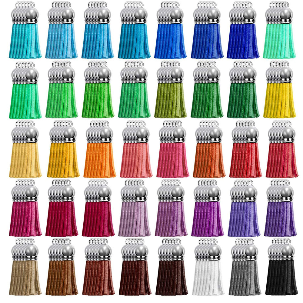 Cross-border leather tassel small pendant earrings accessories bag decoration small tassel hanging accessories accessories