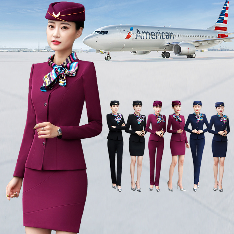 Picture of Stewardess Professional Suit for Women, Autumn and Winter Blazer Dress Set, Beautician Workwear, Hotel Front Desk Uniform, Aviation Work Clothes