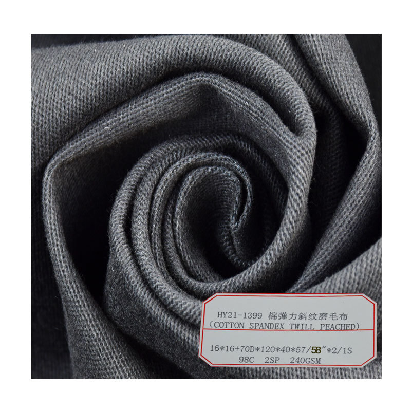 Pure Cotton Stretch Twill 98% C 2% SP 240SM Autumn and Winter Casual Pants Set Fabric