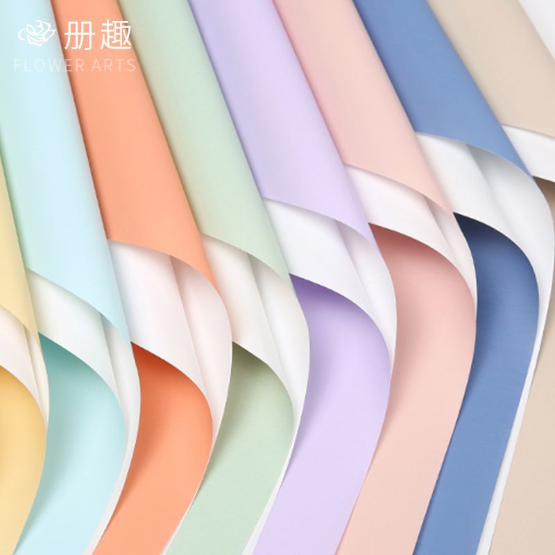 New Color Macaron Double-sided Two-color Ouya Paper Waterproof Flower Flower Wrapping Paper Rose Korean Style Wrapping Paper