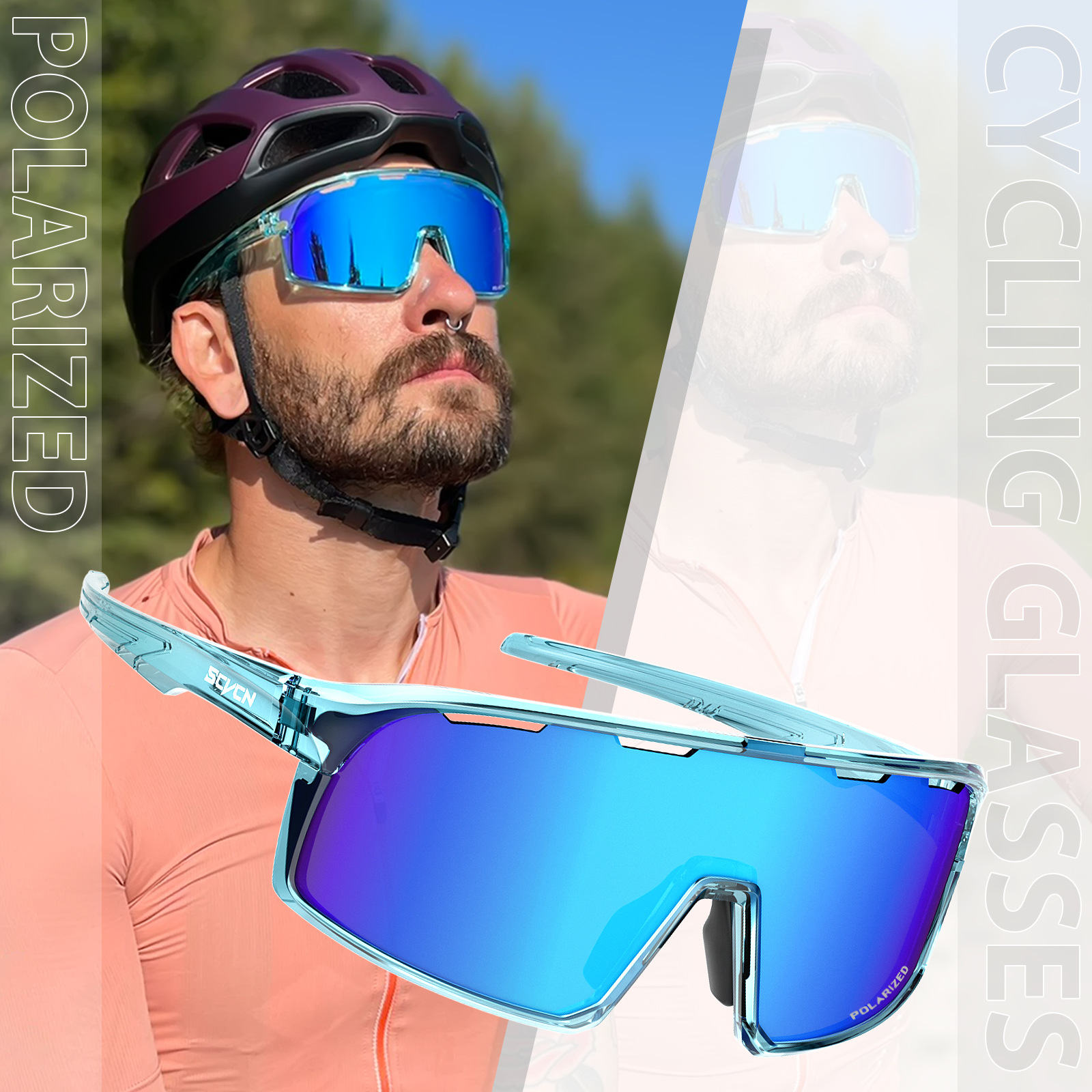 Scvcn Cycling Glasses, Anti-Uv, Anti-Glare, Mountain Bike Outdoor Sports Glasses, Men's and Women's Glasses