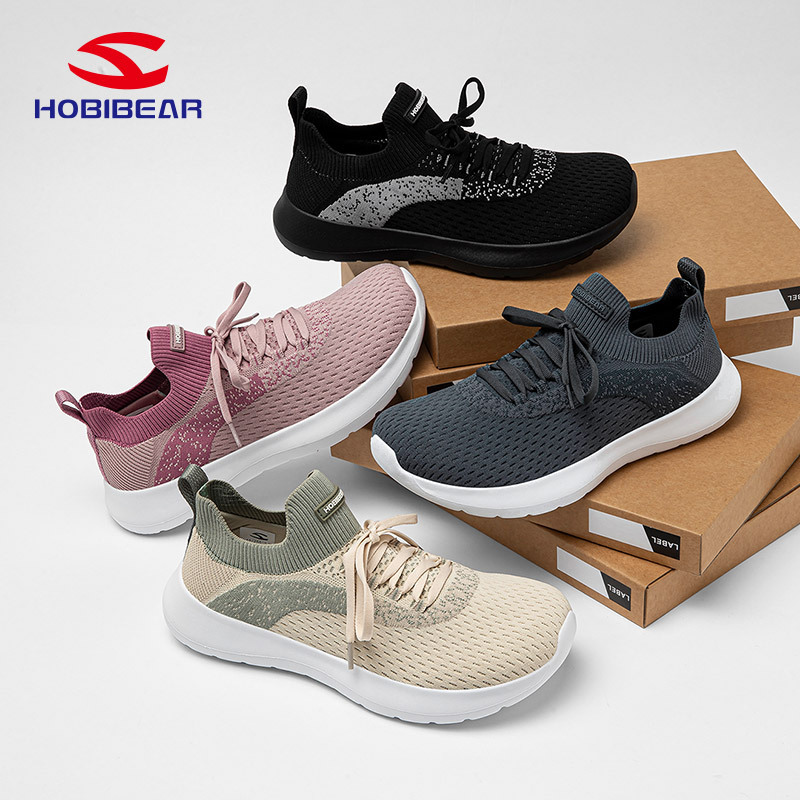 Hobibear Spring & Fall Fly-Knit Sports Shoes, Wide-Toe Shoes, Breathable Double Mesh Casual Shoes, Wide-Last Shoes, Lazy Shoes, Slip-On Shoes
