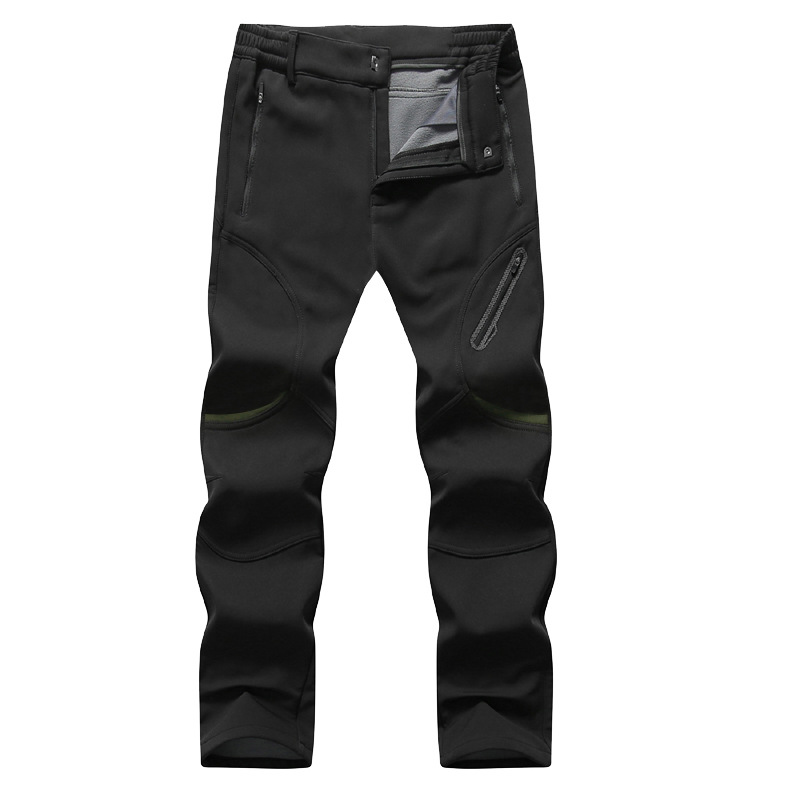 Picture of Soft Shell Charge Pants Hiking Pants Men's Thickened fleece-lined Windproof Warm Extra Large Size Outdoor Hiking Pants for Autumn and Winter