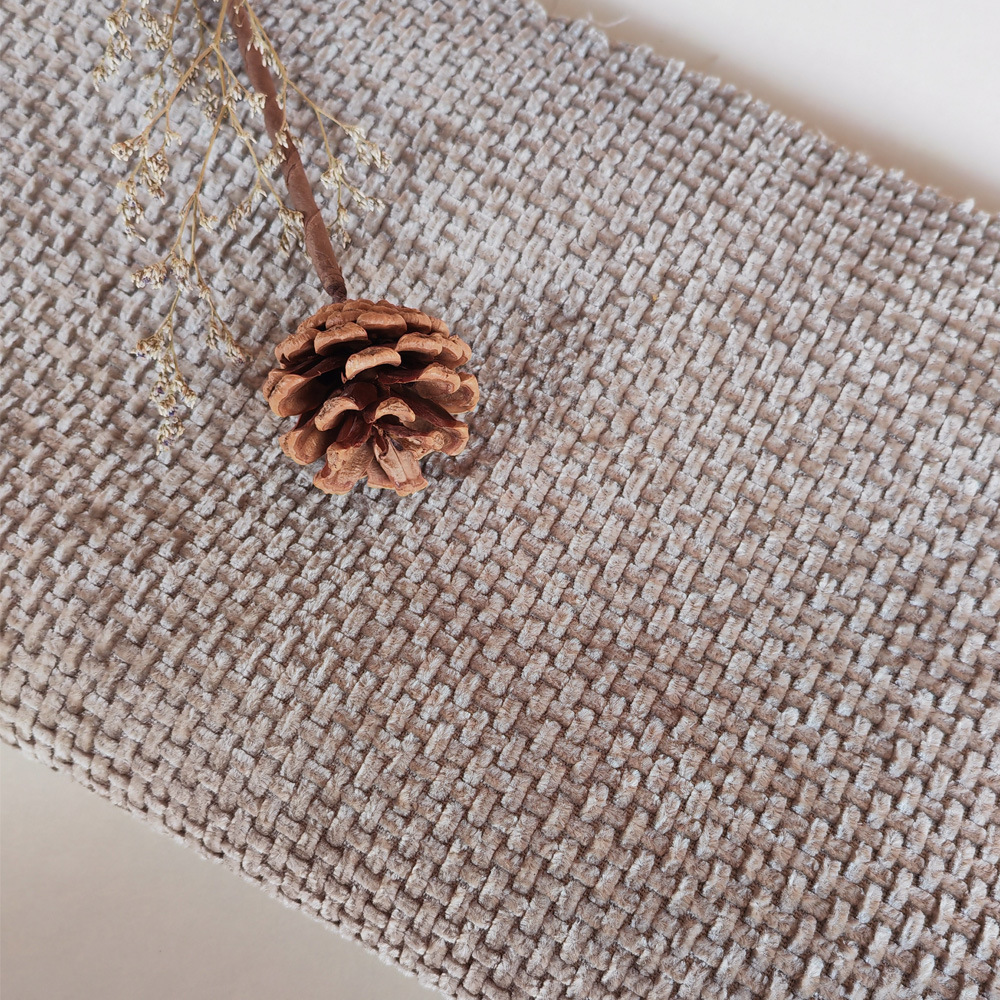 Picture of F508 in stock Straight Supply Oblique Fishing Net Pattern Chenille Sofa Cotton Linen Fabric Sofa Cover Pillow Cushion Linen Fabric