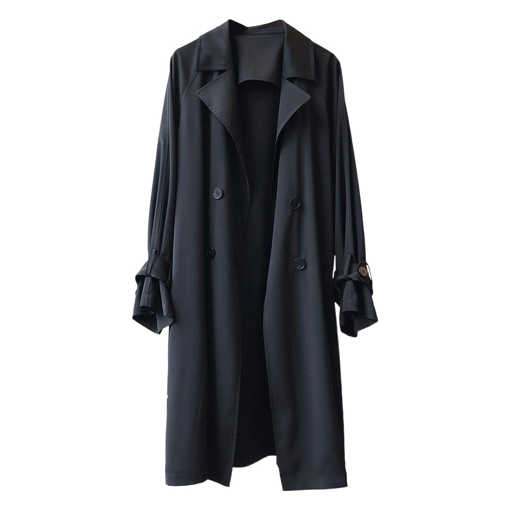 Trench coat Women's Mid-length small 2022 Spring and Autumn New French temperament plus size British style drape thin coat