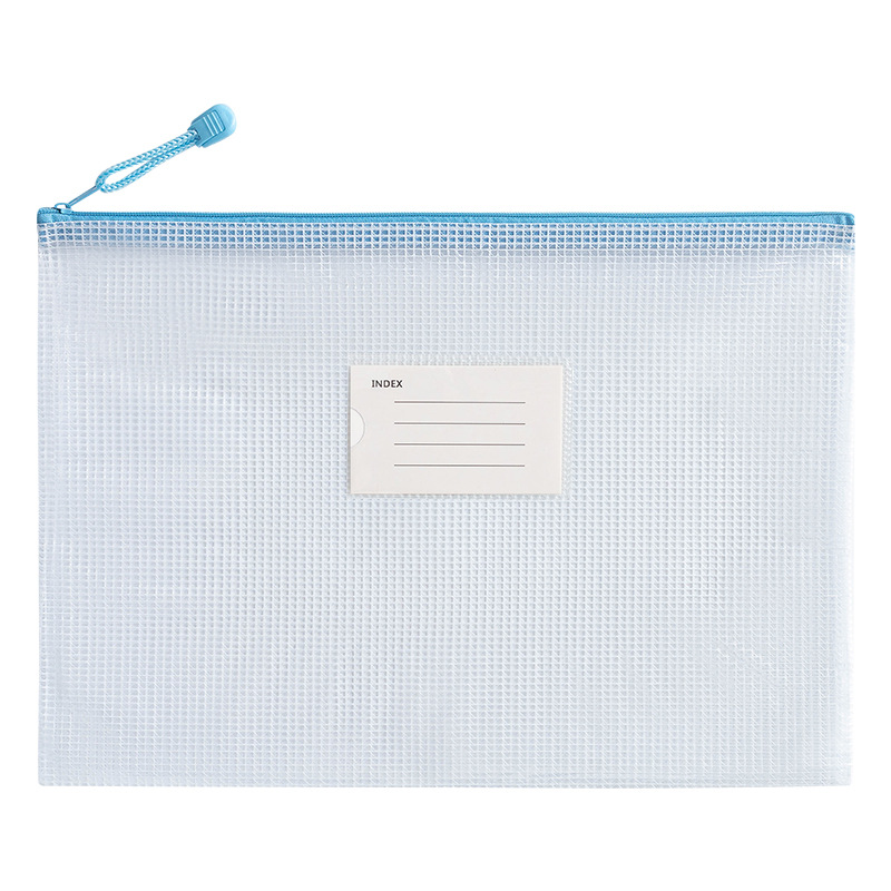 Picture of A4 Thickened Grid Document Bag Student Subject Classification Bag PVC Transparent Waterproof Zipper Storage Bag Information Bag