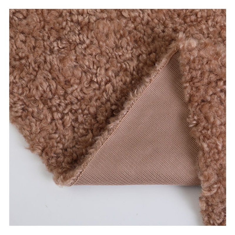 Winter Fleece-Lined Warm Curly Velvet Fabric 550g Polyester Persian Curly Fabric for Shoes, Hats, Bags, and Coats