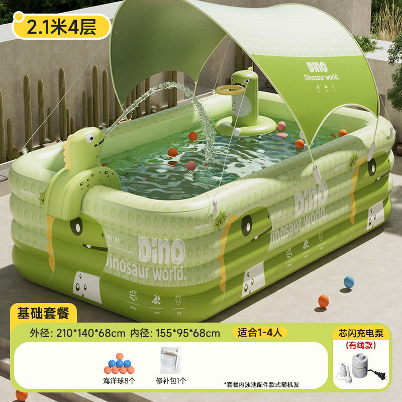 Picture of Jiashu Swimming Pool Home Outdoor Large Inflatable Pool Thickened Plastic Baby Baby Children Inflatable Swimming Pool