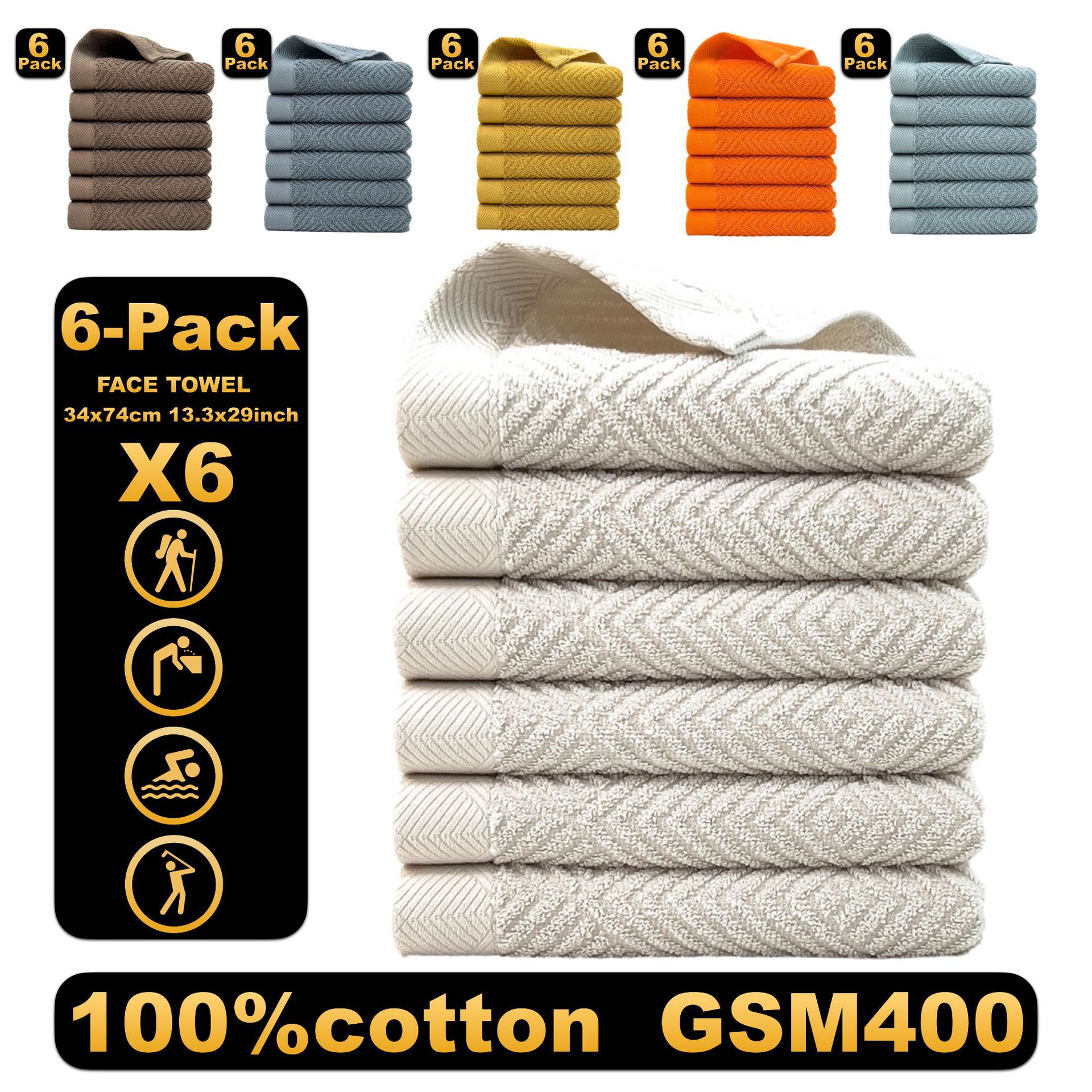 Cross-border wholesale cotton towel six cotton household plain face towel FACE TOWEL a generation of hair