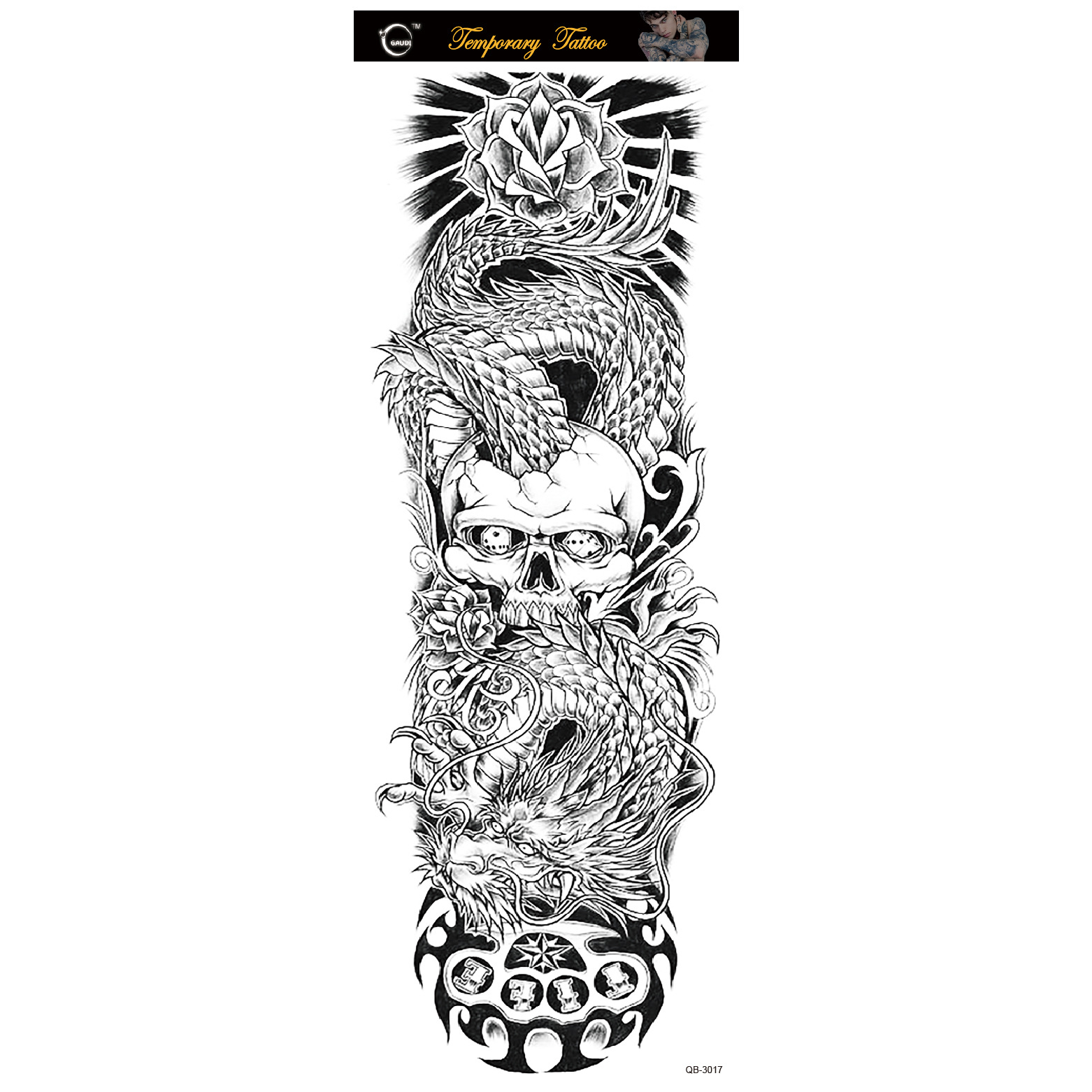 Picture of Large Flower Arm Tattoo Sticker Full Arm Waterproof Tattoo Temporary 400 Optional Full Arm Tattoo Sticker