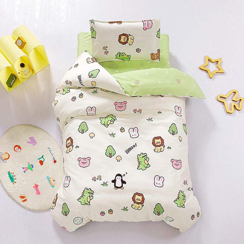 Picture of Kindergarten Quilt Three-Piece Set Baby Nap Quilt Children's Cotton Six-Piece Set Removable and Washable Cartoon Quilt for Summer