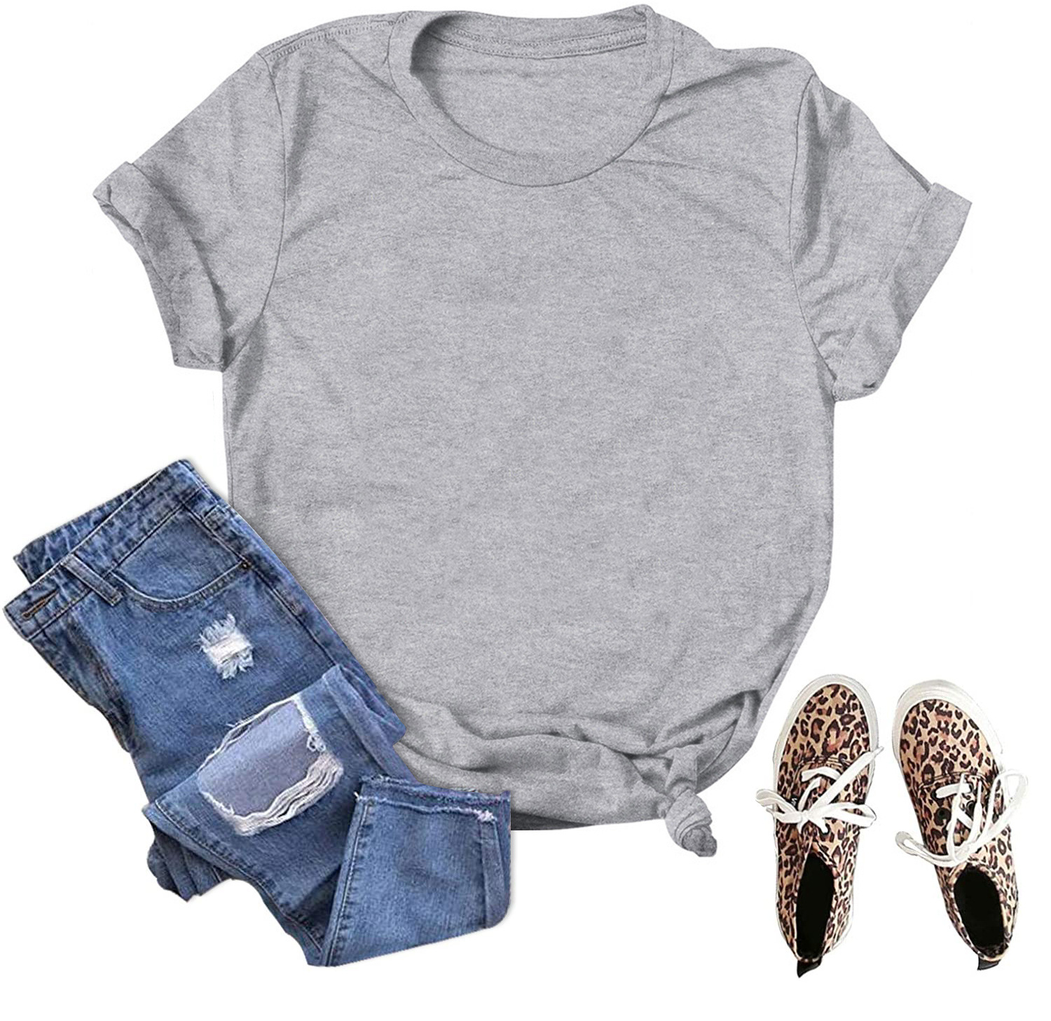 Picture of Spot wholesale foreign trade cross-border solid color blank loose large size T-shirt short sleeve men and women with Amazon wish